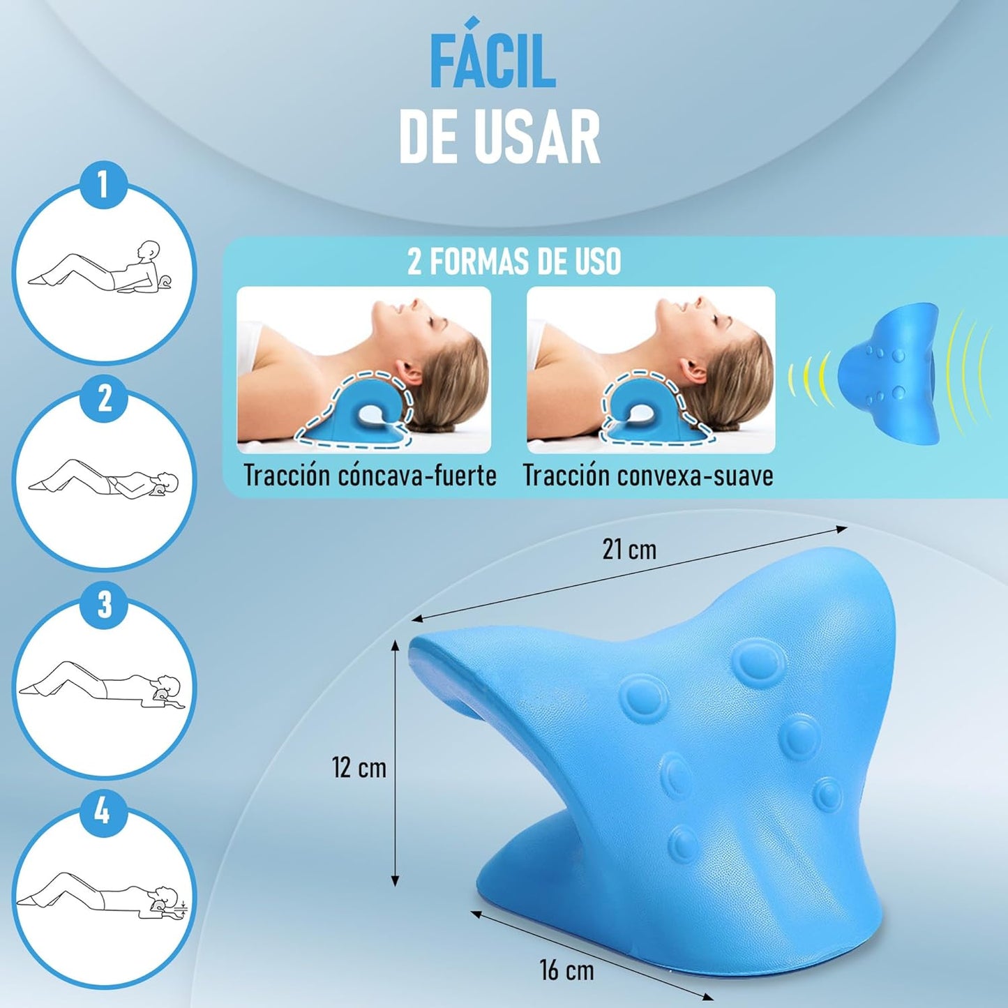 Almohada Tracción cervical®  Alivio de la columna y cervical desde casa | + 2 REGALOS SORPRESA